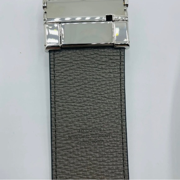 MCM Belt Green Visetos Canvas M Buckle Reversible Belt Unisex NEW Authentic - Picture 5 of 7